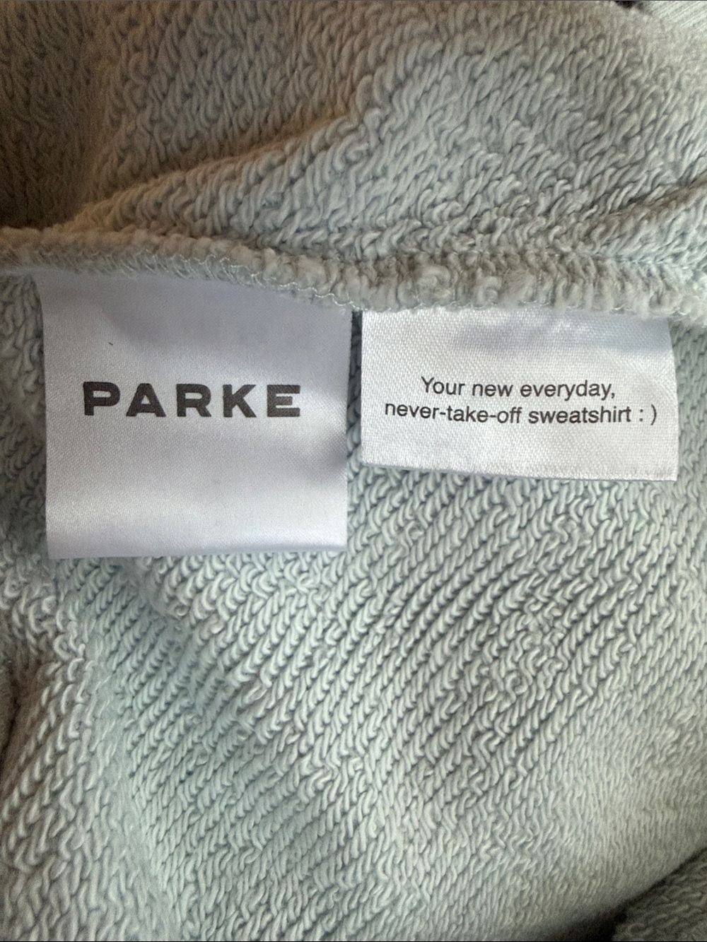 PARKE BLUEBERRY LEMONADE birthday drop heritage mockneck S/M - Picture 3 of 3